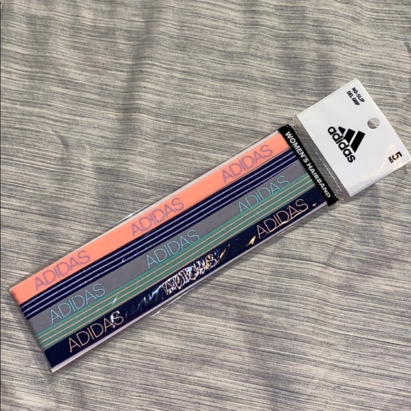 Adidas Creator Hairband 5 Pk Peach/Gray/Navy/Teal - Picture 2 of 6